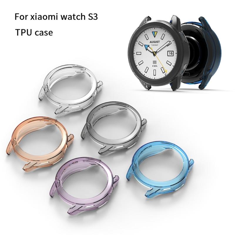 Screen Protector Soft Housing Compatible for WatchS3 Scratched Resistant Protective Cover Bumpers Shells Shockproof Case