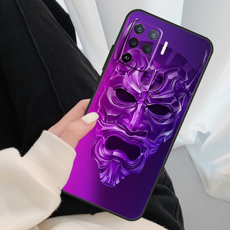 Japanese Oni Hannya Demon Mask Case For Oppo A40 A60 A80 A5 Pro A15 A16 A17 A57 A77 A94 A74 A54 A76 A96 A18 A38 A58 A78 A98