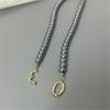 Tooxika French Retro Light Luxury Niche Grey Pearl Necklace Simple Personality Jumper Chain Female
