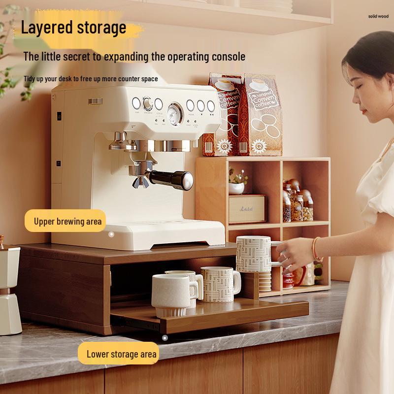 Solid Wood Dining Table Cup Holder & Storage Rack for Mugs, Coffee & Tea Cups