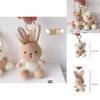 Milk Tea Bunny Plush Keychain With Short Plush Material For Teen Gift