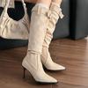 High Heels Women High Boots Suede Designer Shoes Dress Woman Pumps 2025 Winter Brand Goth Luxury Chelsea Botas Mujer
