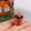 5Pcs 1:12 Dollhouse Simulation Plant Potted Model Dollhouse Fairy Garden Miniature Desktop Home Ornament Micro Scene Decoration