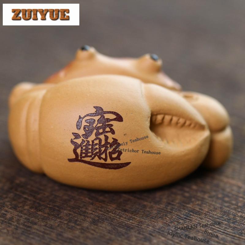 Yixing Purple Clay Fortunate Crab Tea Pet Aesthetic Tea Games Tea Figurine Play Toys Tea Statue Ornaments Craftsmanship Craft