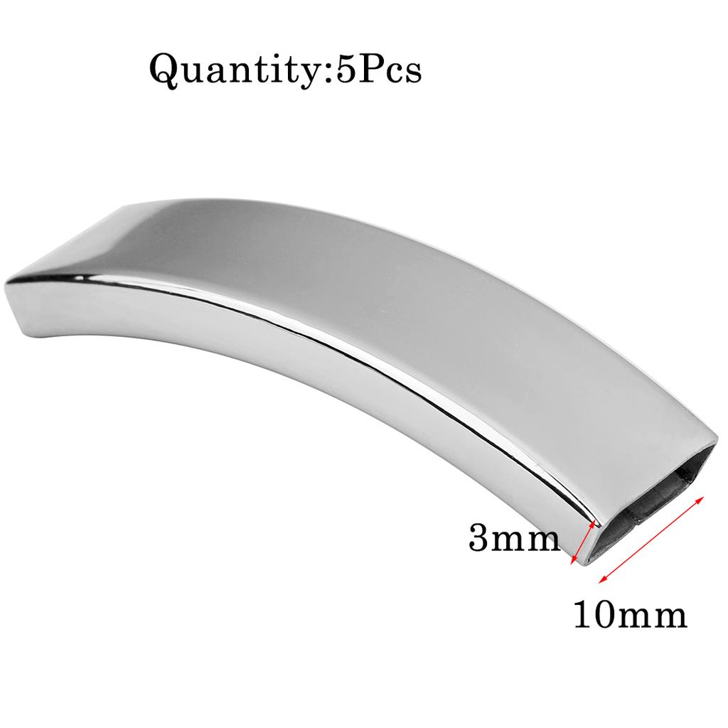 Stainless Steel Curved Tube For Jewelry Making Gold Color Straight Beads Connector Bracelet Necklace Diy Jewelry Finding