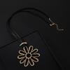 Sweater Chain Women'S Long Flower Alloy Leather Rope Long Necklace