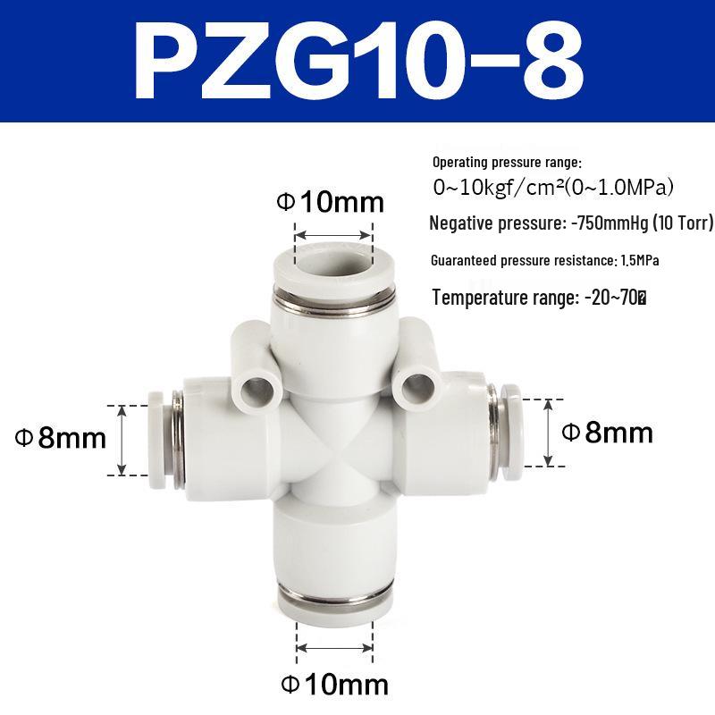 Yadake Pneumatic Tube Reducing Tee Connect Fitting PEG 6/8/10/12-4-6-8-10