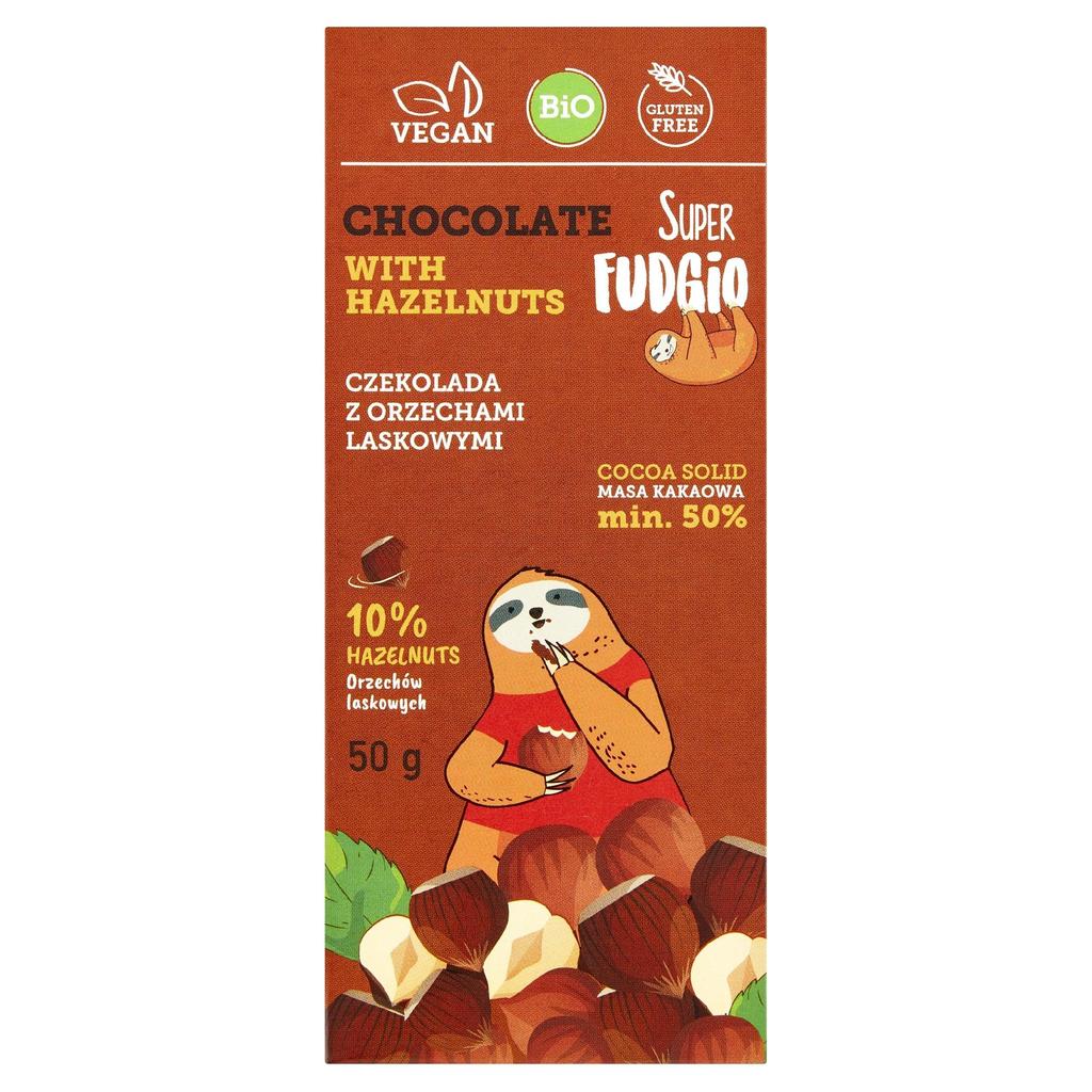 Chocolate with hazelnuts Super Fudgio Organic 50 g