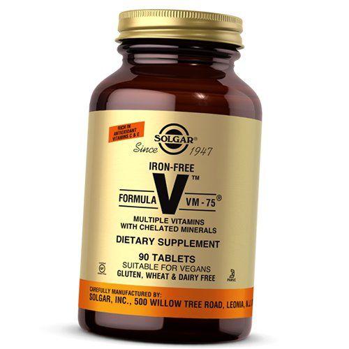 

Мультивітаміни без заліза, Iron-Free Formula VM-75, Solgar 60таб (36313211) 90tab