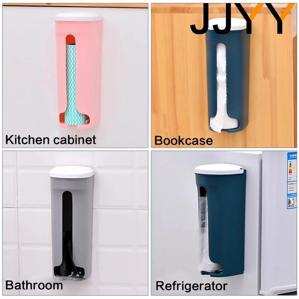 Punch Free Kitchen Garbage Bag Storage Box Wall Mounted Detachable Plastic Bag Holder for Easy Finishing Storage