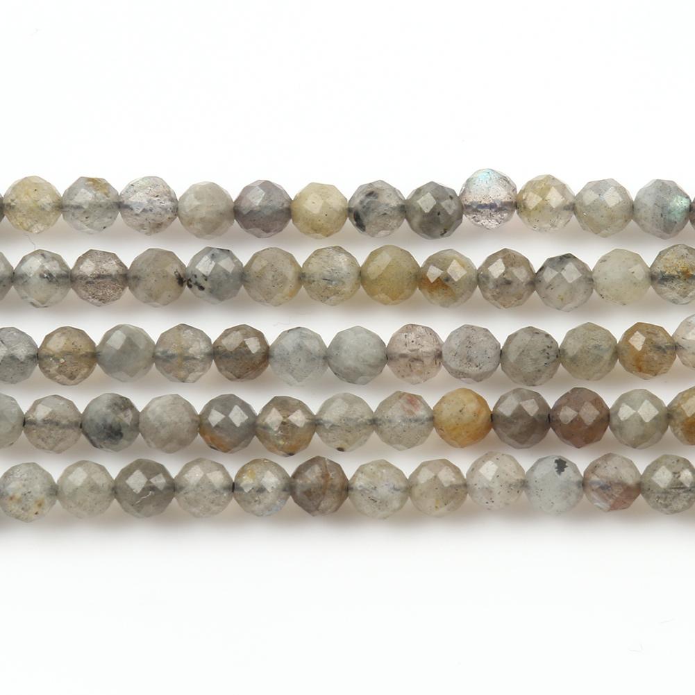 2 3 4mm Natural Faceted Citrine Opal Jade Onyx Gem Stone Beads Round Mineral Beads For Jewelry Making DIY Bracelet Accessories