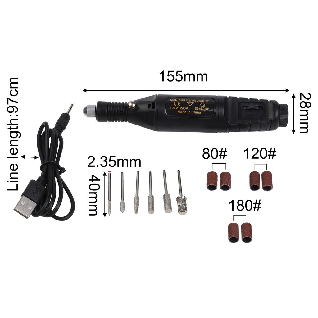 Compact and Lightweight Electric Grinder for Nail Art and DIY Projects