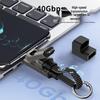 Cross-Border 4-in-1 Super Fast Charging Keychain Cable for Huawei & Apple with Zinc Alloy Logo