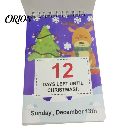 Compact Holiday Calendar 2027 Christmas Advent Countdown Calendar, 100 Days Desktop Paper Flip Desk for Home Office Decor Festive
