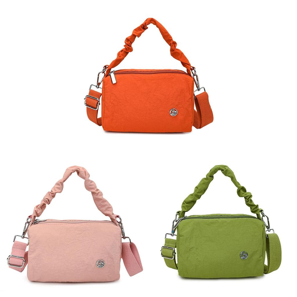 Nylon Boston Shoulder Bag With Zipper Closure For Daily Use