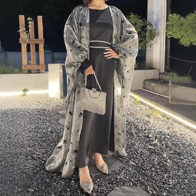 Conjunto de Vestido Casaco Abaya Muçulmano Feminino Rosa - Moda Elegante Transfronteiriça