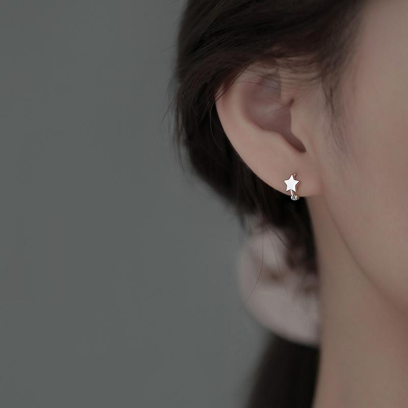 Star Ear Button Five-pointed Star Earrings Niche Design Stud Earrings for Women's New Summer