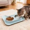 Cat Bowl - Double Bowl Integrated Pet Feeding Set. Cat Food Bowl, Cat Food Container, Cat Water Bowl. Stainless Steel Cat Basin, Dog Bowl.