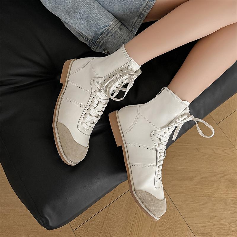 TUINANLE Women's Chelsea Ankle Boots Low Heel Casual Fall Boots Shoes Round Toe Booties for Women