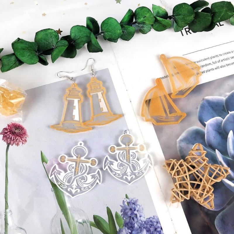 8Pcs Multiple Styles Earrings Silicone Mold Suitable for Epoxy Resin Diy Crafts Ornament Pendant Keychain Jewelry Making