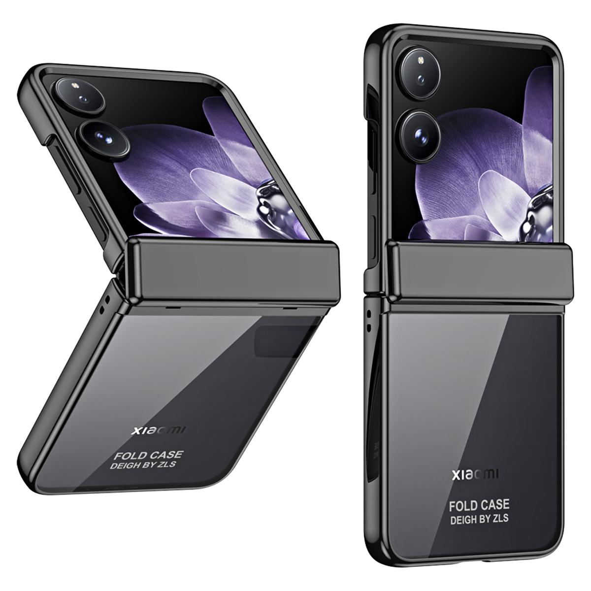 

For Xiaomi Mix Flip 5G Case Electroplating PC Folding Phone Cover Black