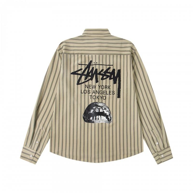 Stu American Style Waffle Print Oversized Long Sleeve Tee Men Winter Casual Wear