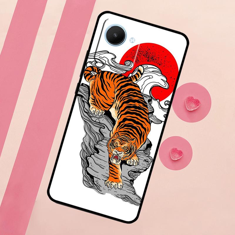 

Tiger Red Sun Japan Art For Realme 15 10 11 12 13 14 Pro Plus C65 C67 C75 C63 C61 C55 C51 C53 C35 GT6 GT7 Pro Case Realme C63 4G