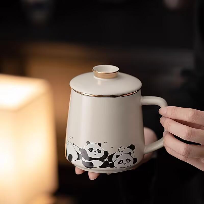 Teacup Tea Separation With Lid Filter Ceramic Home Office Personal Water Cup Cute Men And Women