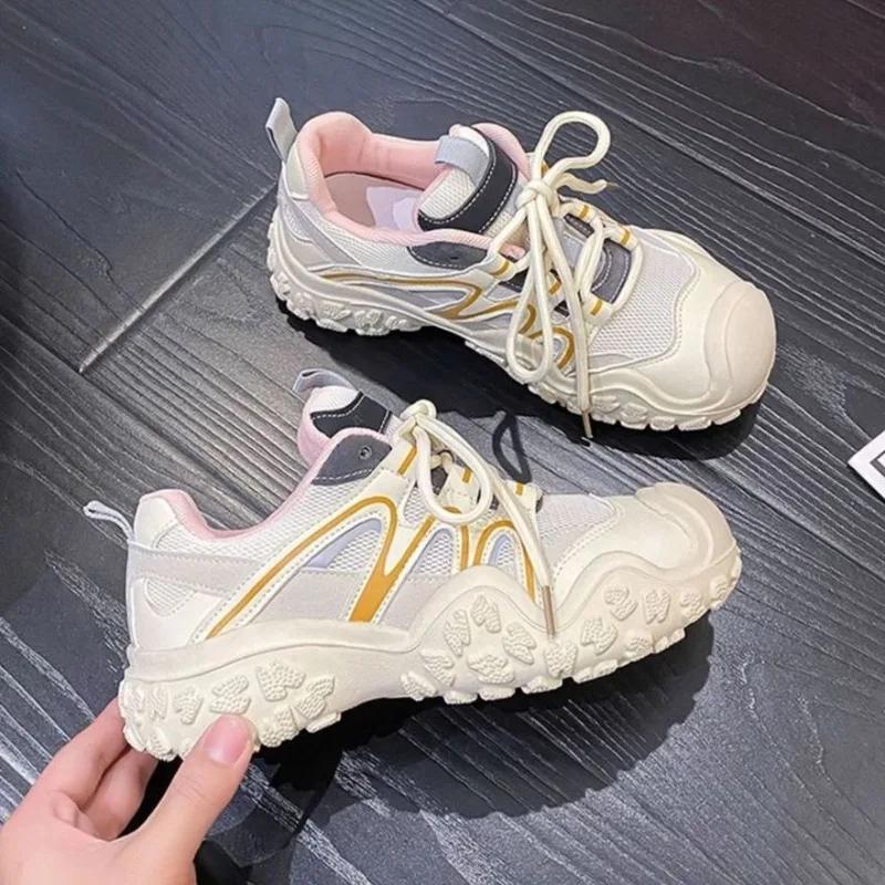 Fashion Mesh Breathable Lace Up Ladies Footwear Cheap 2025 New Vulcanized Shoe Offers Original Aesthetic Korean Trends 39 Women's Shoes