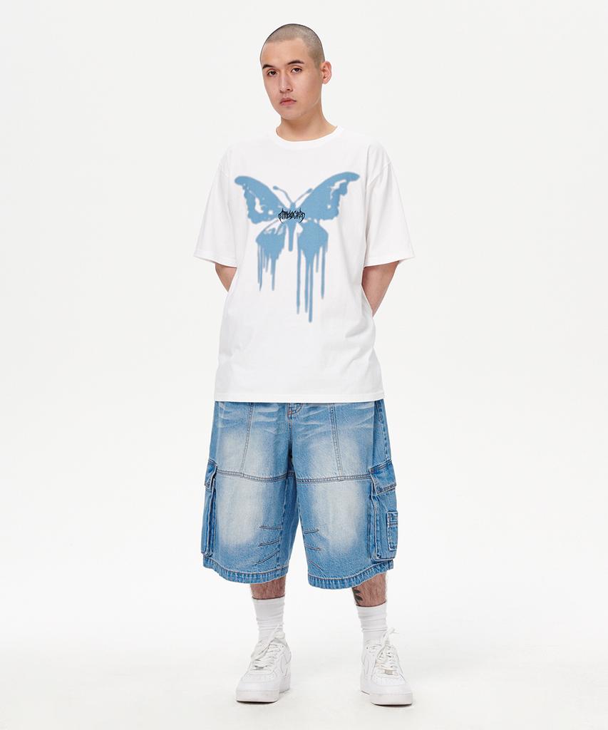 MAHAGRID Butterfly Goth Tee White(Mg2Emmt538A)