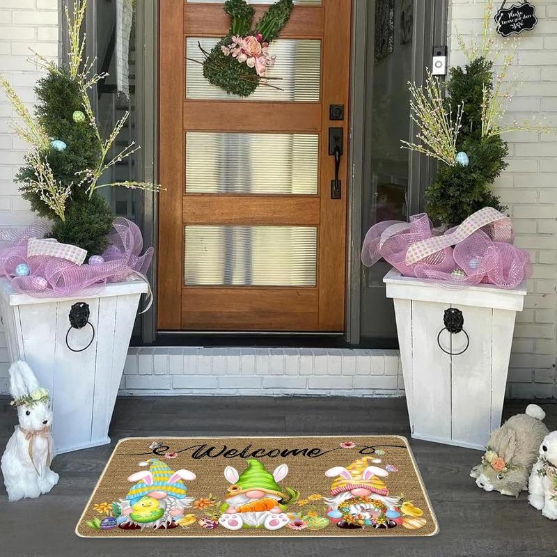 Easter Door Mats, Easter Decoration, Welcome Mats for Indoor and Outdoor Easter Decoration, Easter Bunny, Spring, Bunny Door Mat, Carpet, Home Decor