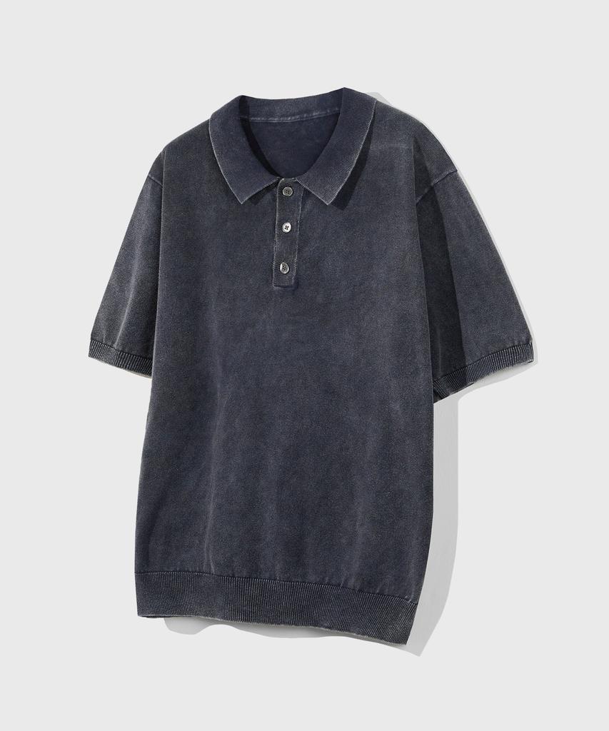 KIIMUIR Garment-Dyed Collar Half Knit_4 Color