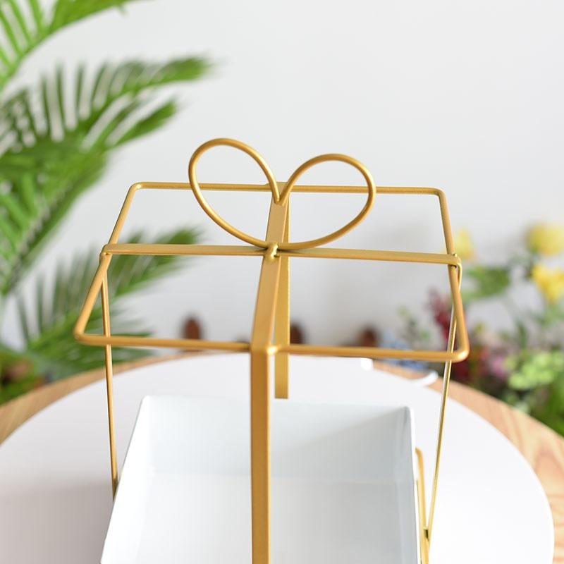 Metal Flower Basket Love Flower Stand Portable Flower Basket Flower Box Flower Round Square Wrought Iron Flower Stand Golden Geometry
