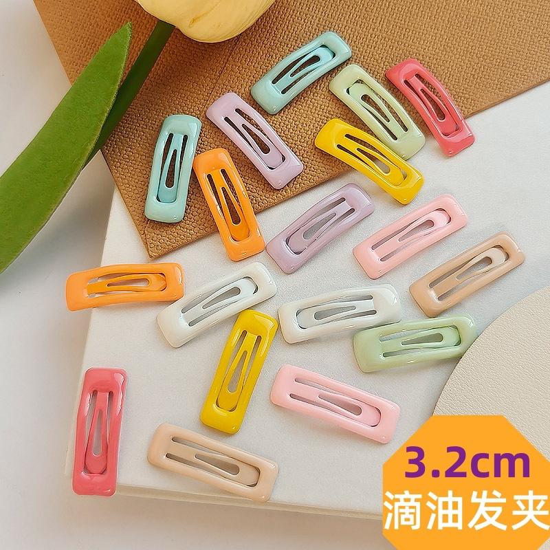 Mini-Quadrat-Klammer 3cm Süße BB-Klammer Bonbonfarbe Sommer Kinder abgebrochene Haare Macaronfarbe Seitenklammer Haarnadel Haarschmuck