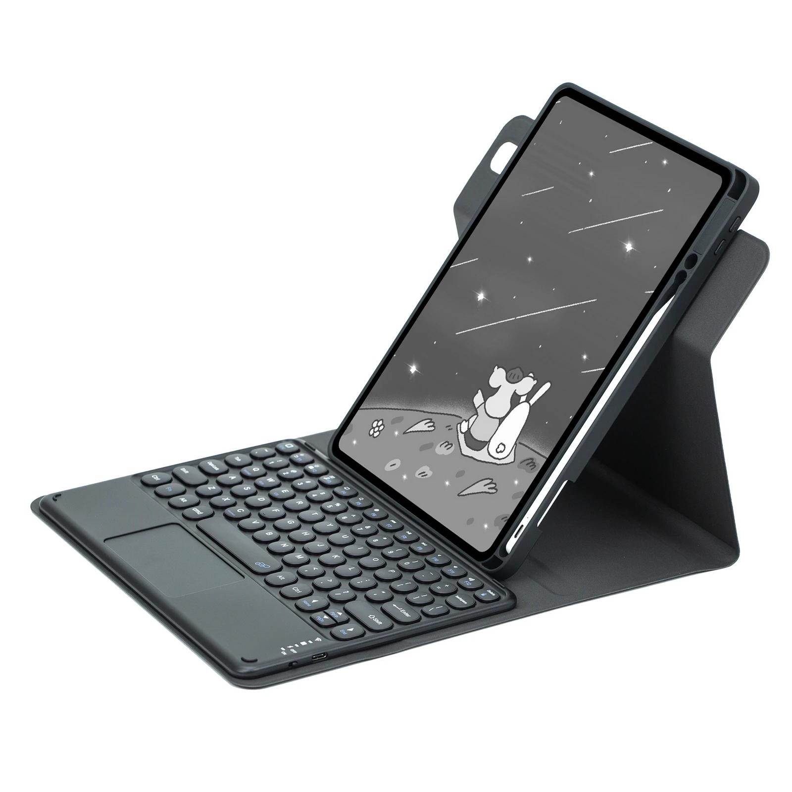 

Case with Touchpad Keyboard For iPad 11 Case A16 360° Rotation Case for iPad 11th Generation Case Cover with Pencil Slot Spanish чёрный