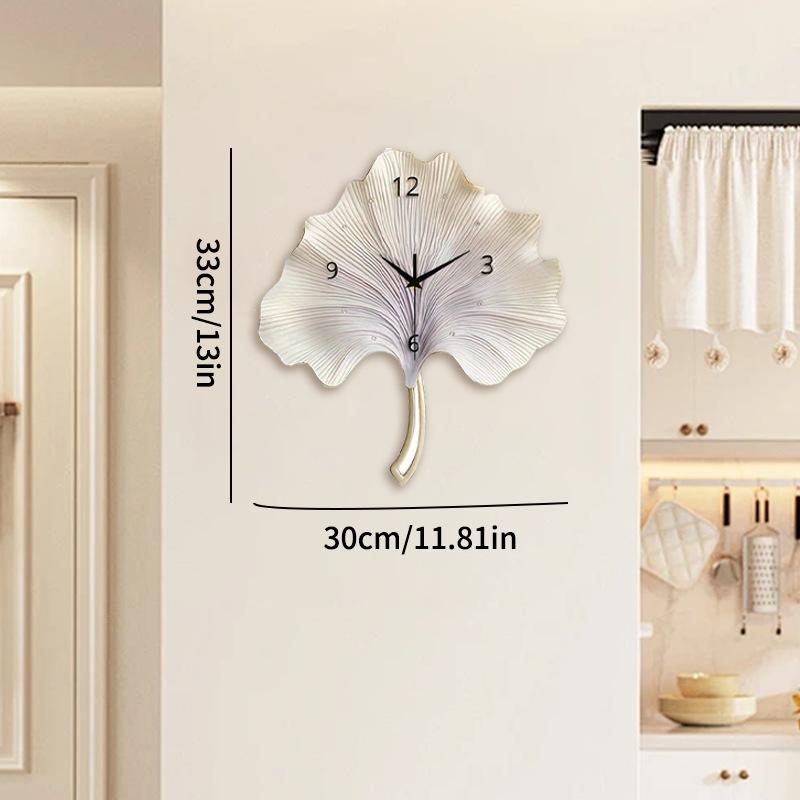 New Cream Flower Wall Clock Silent Decorative Clock Home Living Room Modern Minimalist Art Wall Clock