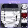 Men's Casual Round Neck Striped Knitwear Jumper With Slim Fit Design
