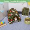 Cozy Washable Guinea Pig Tunnel House with Curtains Breathable Hamster Hideout Soft with Cushion Small Pets Bed Chinchilla