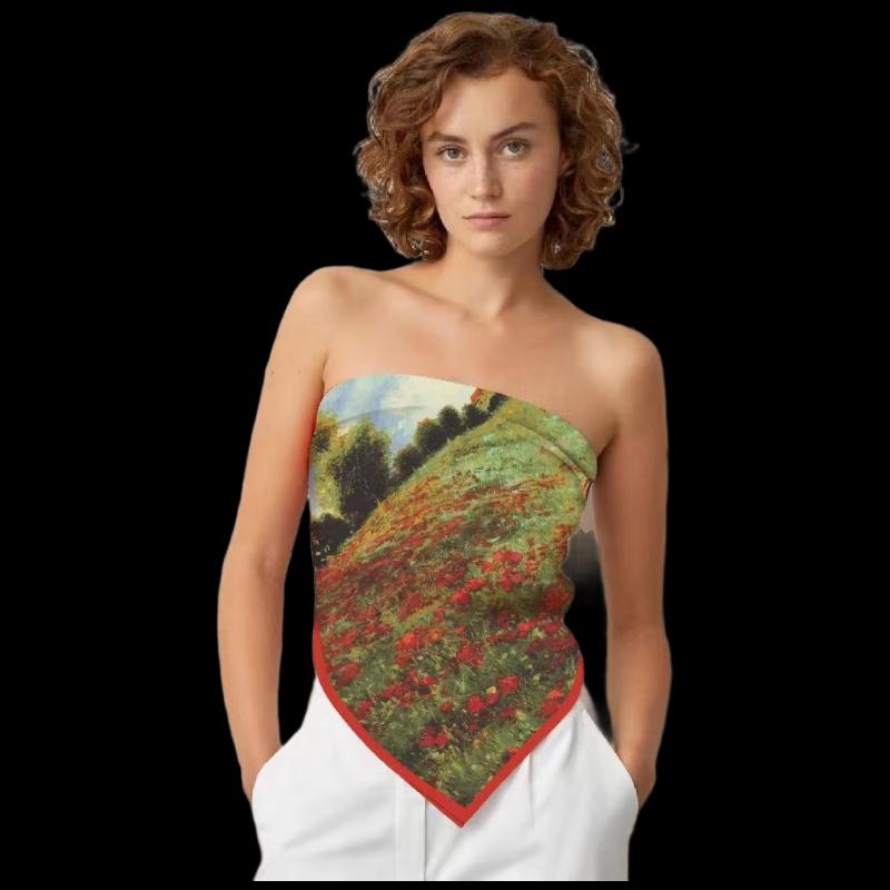 Women's Retro Print Square Scarf