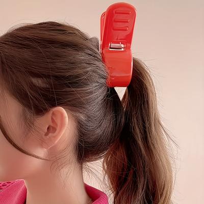 1 Cute Large Solid Color Hairpin, Simple Plastic Hair Accessories, Suitable for a Variety of Hairstyles