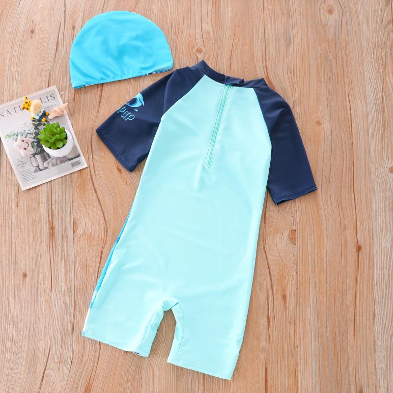 UPF50+ Boys' Dinosaur One-Piece Swimsuit for Kids