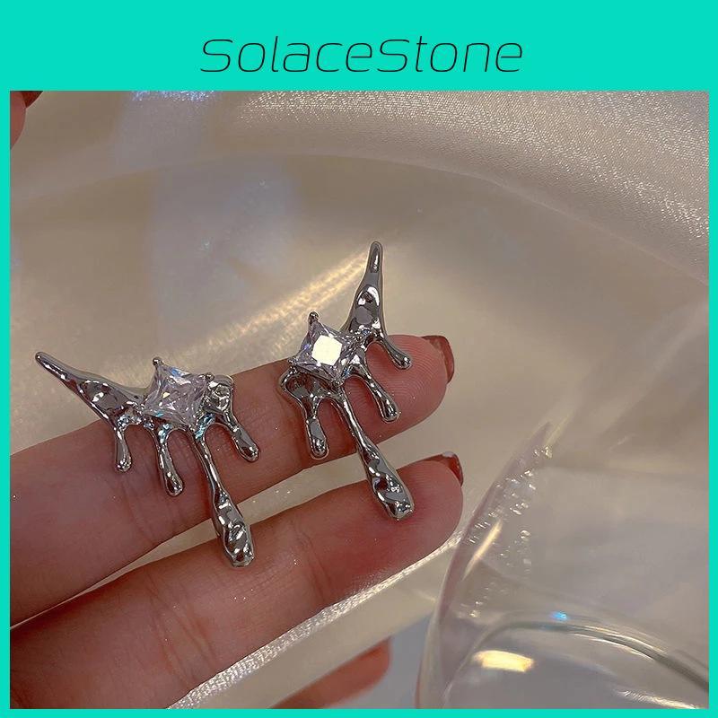 Earrings Teardrop Elegant Asymmetric Creative Geometric Design Women For