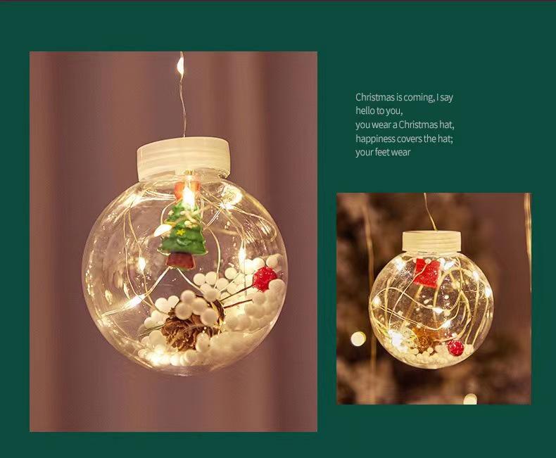 Weihnachtswunschkugel LED-Lichterkette: Kupferdraht Lichterkette für Schneemann & Weihnachtsmann Einkaufszentrum Fensterdekoration