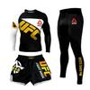 Mens Quick Dry UFC Boxing Muay Thai Cycling Jersey Set Breathable Compression Shorts Suit