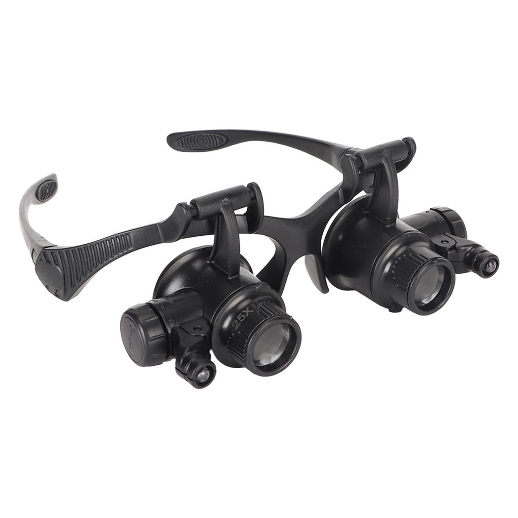 Watch Repair Magnifier with LED Light Hands Free Magnifying Glass Headband Visor for Close Work Jewelry Craft Reading