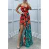 Nuovo Vestito da Donna a Rete Senza Spalline Stampato, Stile Europeo Americano Moda Casual Vestito da Festa per Donne INS Trendy
