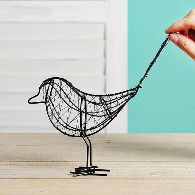 1PCS Fashionable Metal Wire Iron Bird Craft Iron Wire Bird Beautiful Decoration Gift Office Desktop
