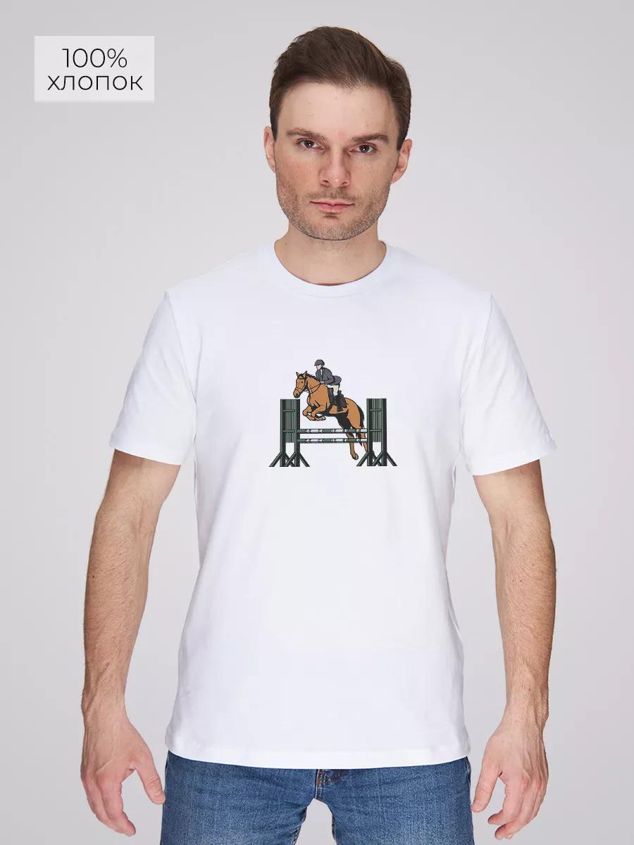 

Футболка с принтом на конную тематику XL