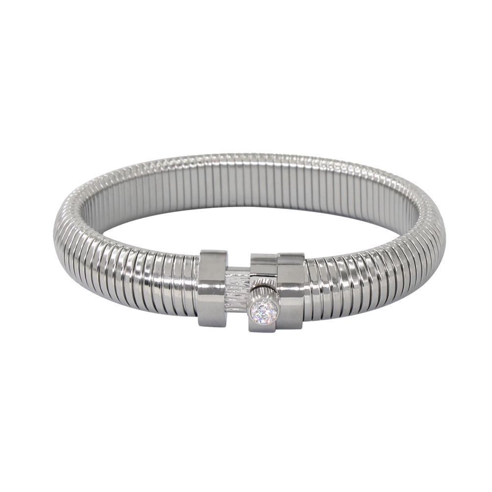 Gold Plated Stainless Steel Snake Ring Bracelet: European American Fashion Design.