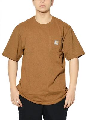 Stor Kort Bryst L [Carhartt] Herre T-shirt, Størrelse, Ærme, Lomme, K87, Brun, [Vare]
